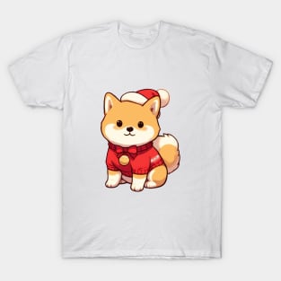 Cute Christmas Shiba Santa T-Shirt